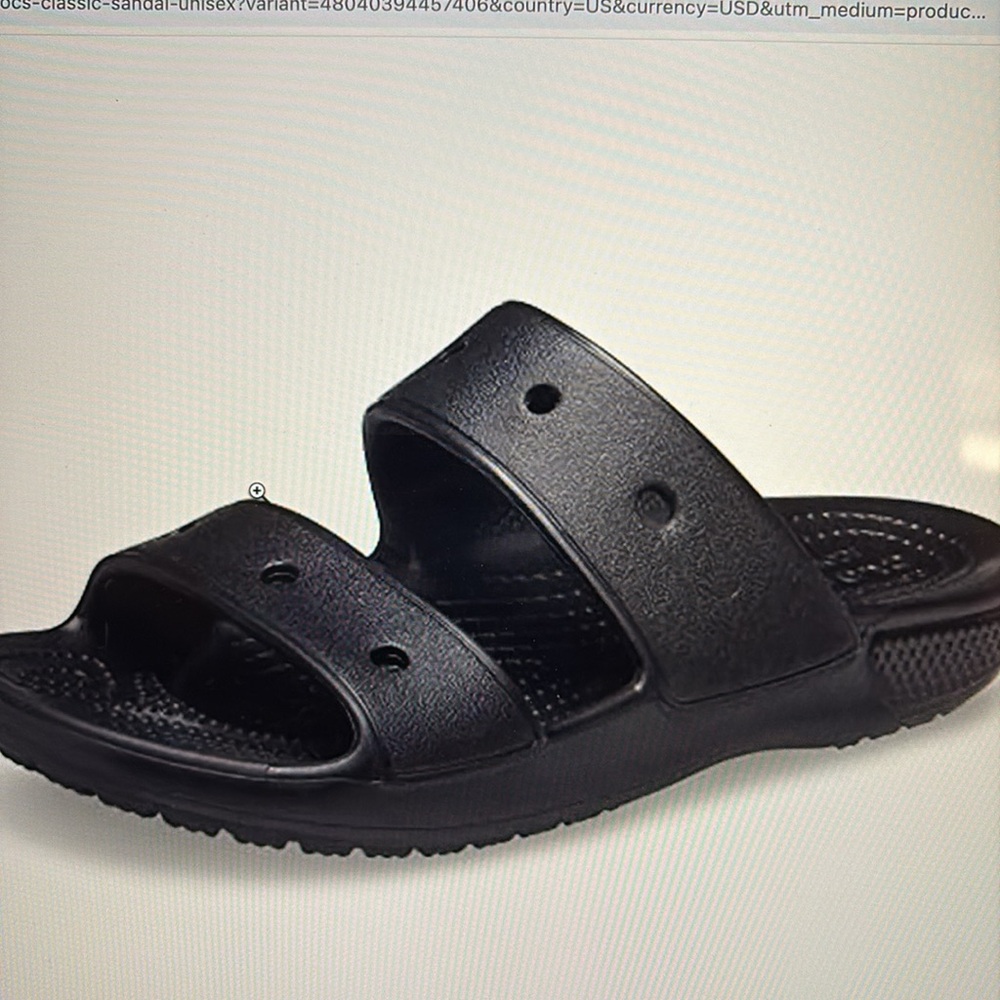 Crocs Black Adult Classic Sandals Slides-Unisex
